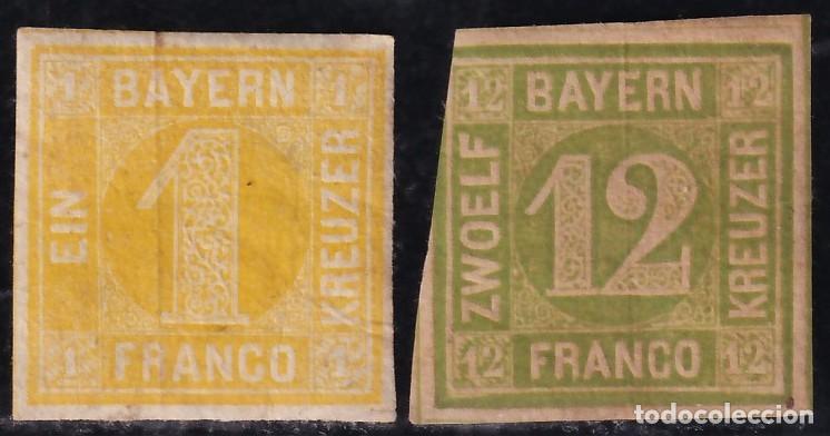 Stamps: Estados Alemanes, Bayer. 1861-62 Y&T. 9, 13, /*/