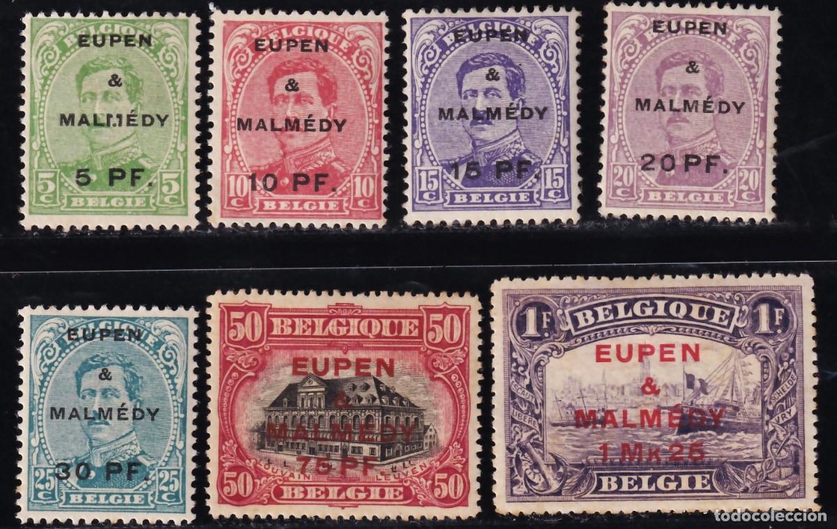 Stamps: Belgica, Ocupaci&oacute;n Alemana, Eupen & Malmedy, 1920 Y&T. 1 / 7 /*/