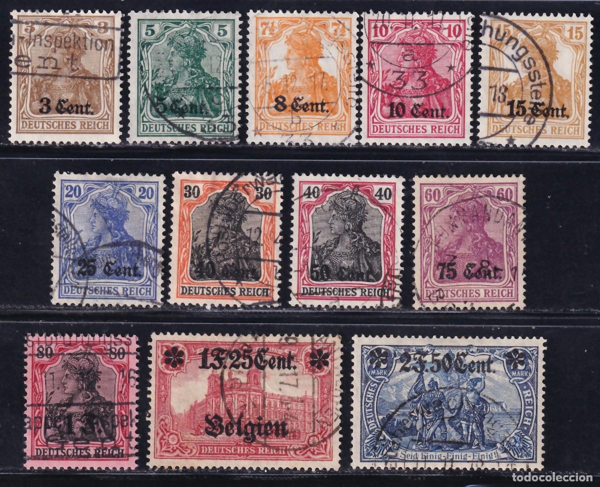 Stamps: Belgica, Ocupaci&oacute;n Alemana, 1916-17 Y&T. 26 / 37 /*/
