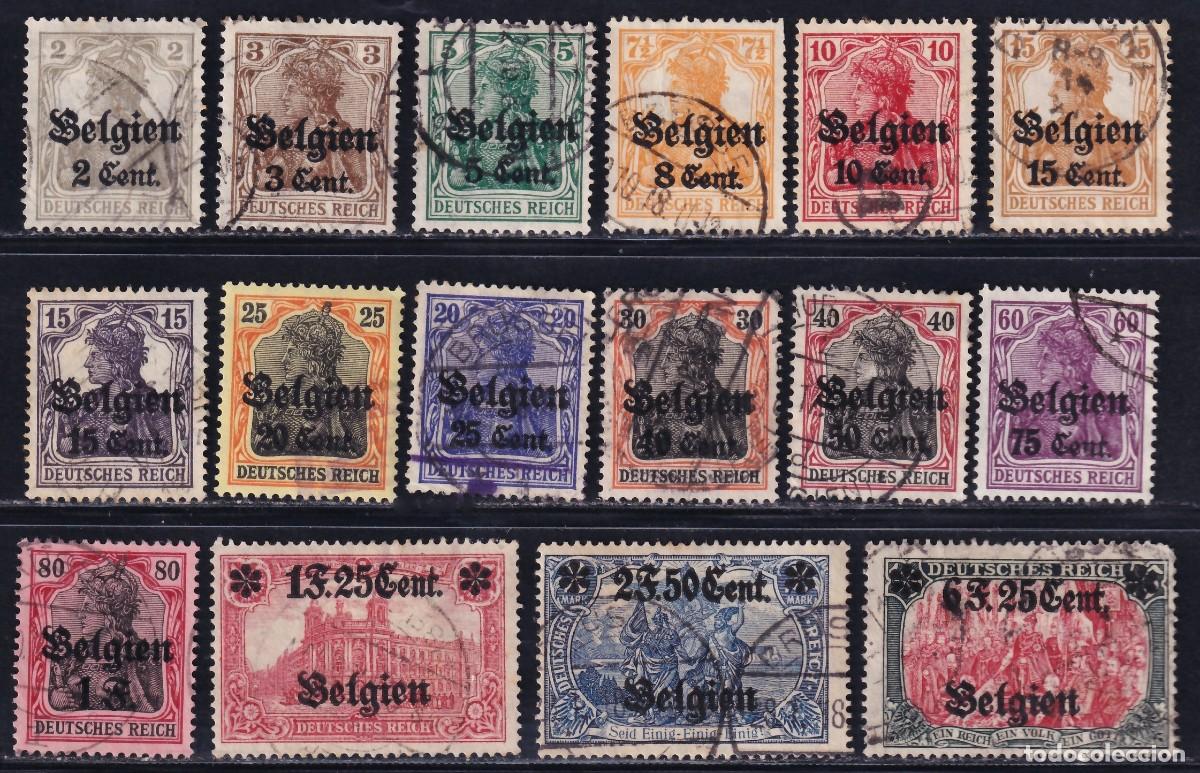 Stamps: Belgica, Ocupaci&oacute;n Alemana, 1916-18 Y&T. 10 / 25