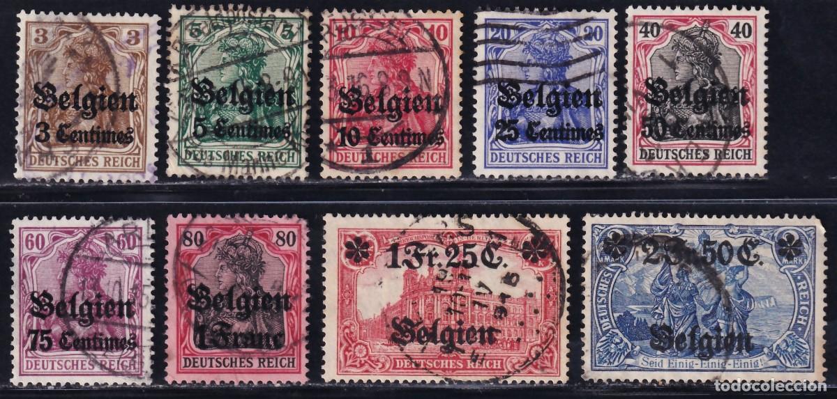 Stamps: Belgica, Ocupaci&oacute;n Alemana, 1914 Y&T. 1 / 9
