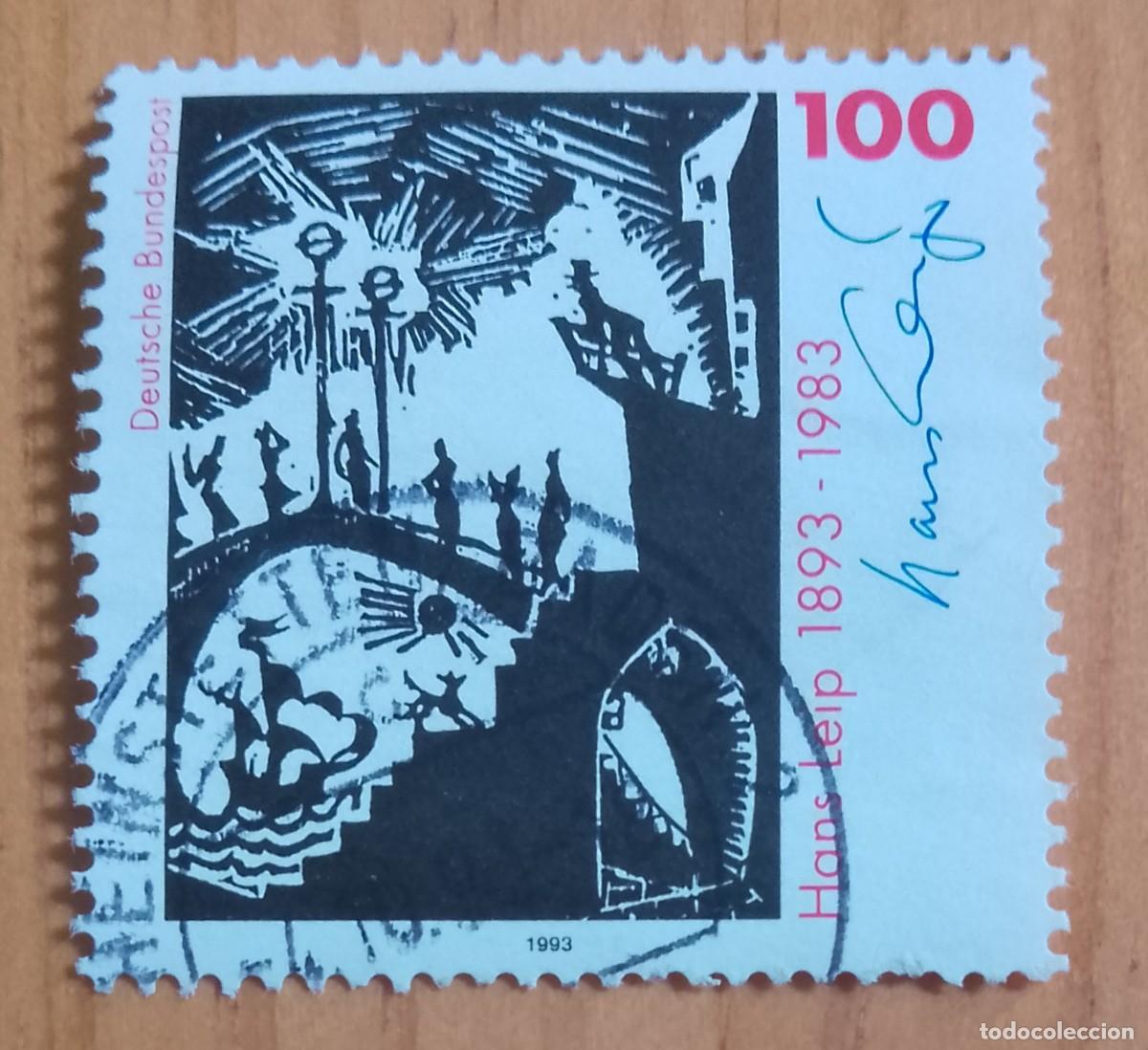 Sellos: ALEMANIA - V/F 100 - A&Ntilde;O 1993 - CENTENARIO DEL NACIMIENTO DE HANS LEIP, PINTOR Y POETE - 1893.1983