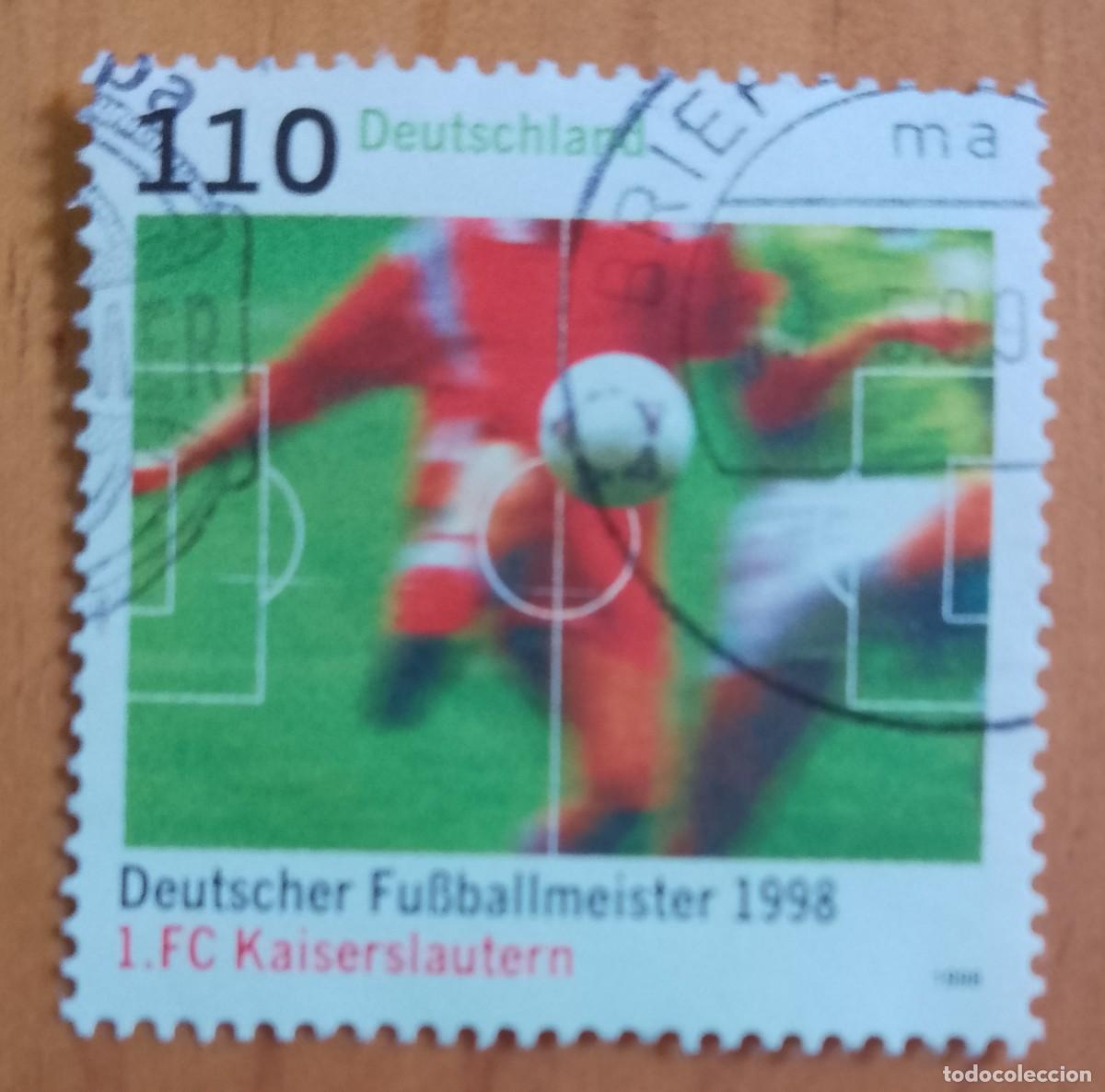 Sellos: ALEMANIA - V/F 110 - CAMPE&Oacute;N DE FUTBOL ALEM&Aacute;N 1998 - F.C. KAISERLAUTERN