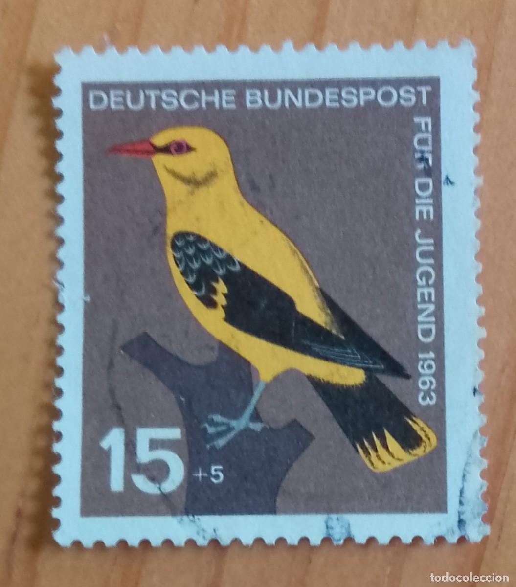 Sellos: ALEMANIA - V/F 15 + 5 - A&Ntilde;O 1963 - FAUNA, AVE - PARA LOS J&Oacute;VENES