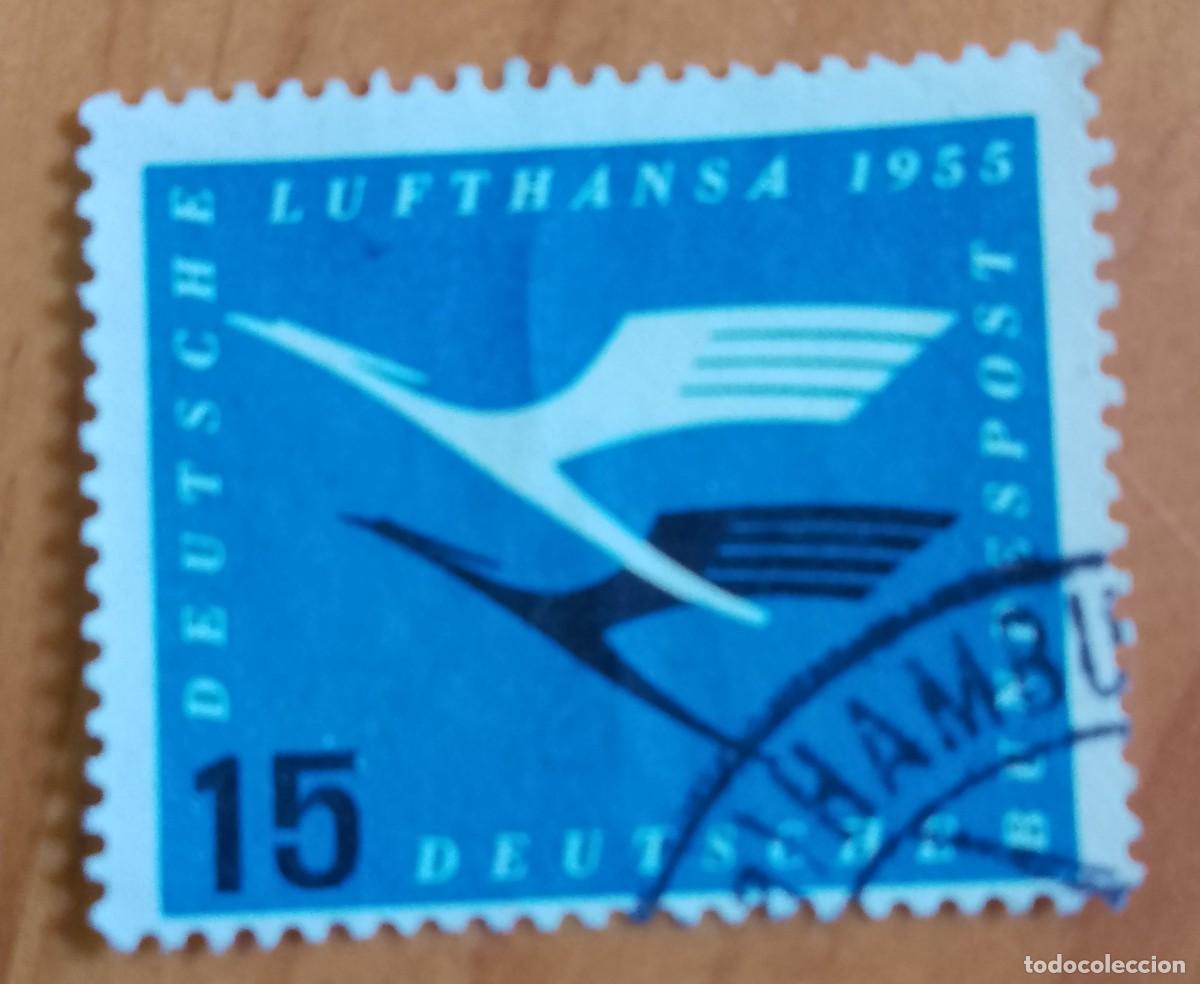Sellos: ALEMANIA - V/F 15 - AVI&Oacute;N, LUFTHANSA, A&Ntilde;O 1955 - YV 83