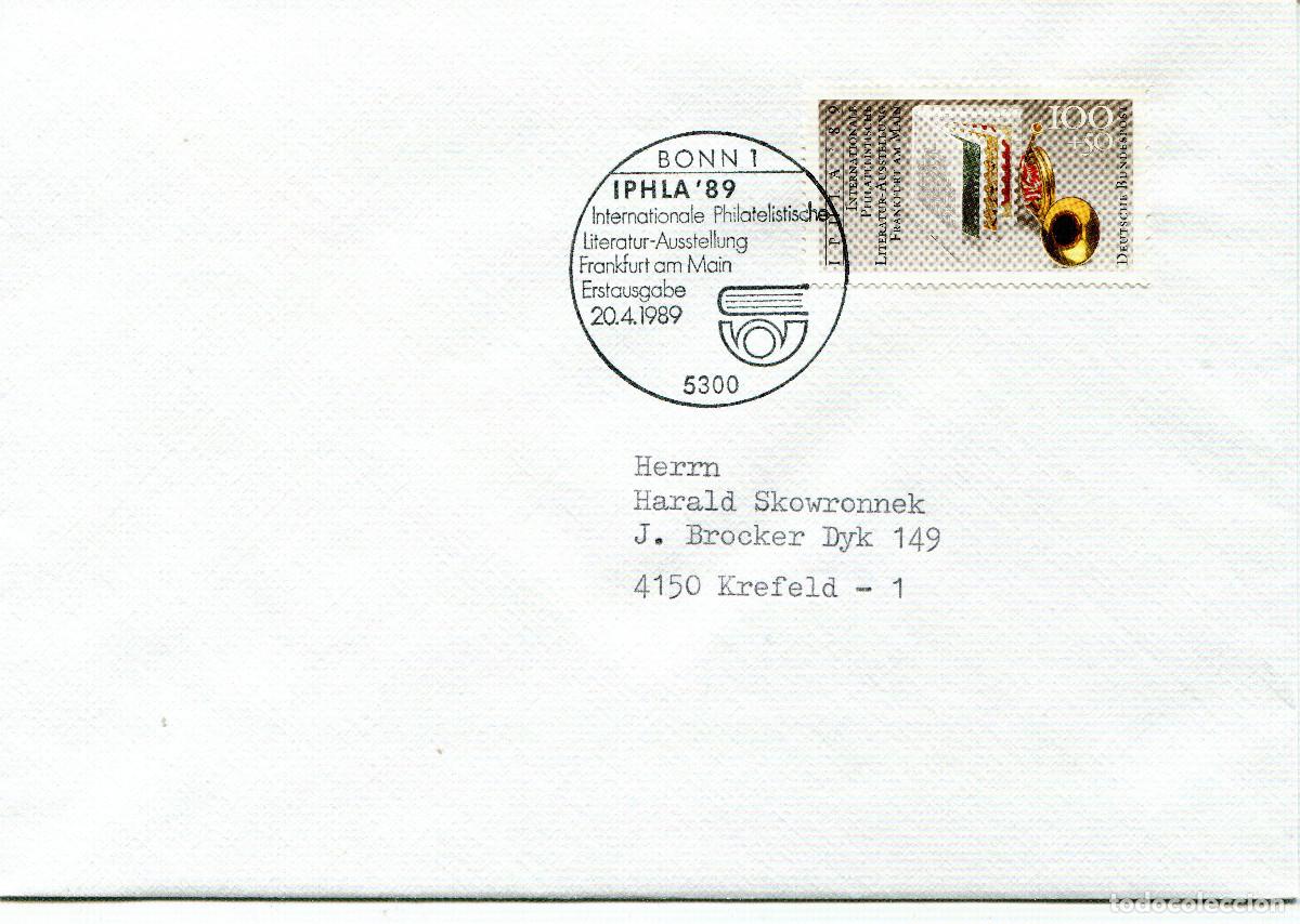 Sellos: ALEMANIA FEDERAL 1989 CARTA FDC MICHEL DE 1415