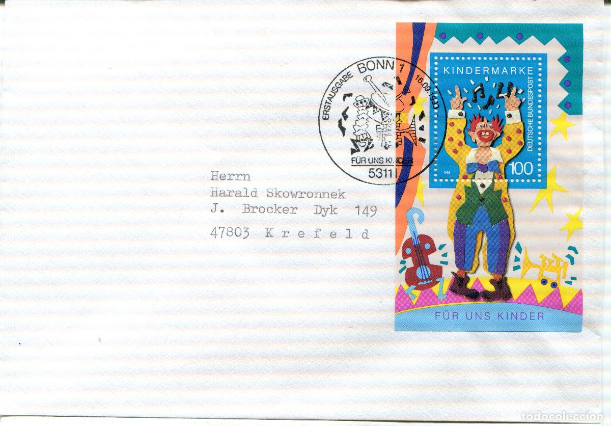 Sellos: ALEMANIA FEDERAL 1990 CARTA FDC MICHEL DE BL27