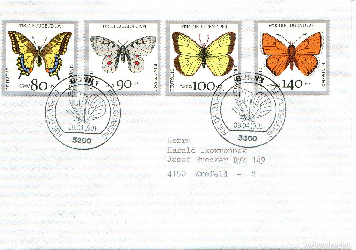 Sellos: ALEMANIA FEDERAL 1991 CARTA FDC MICHEL DE 1516-1519