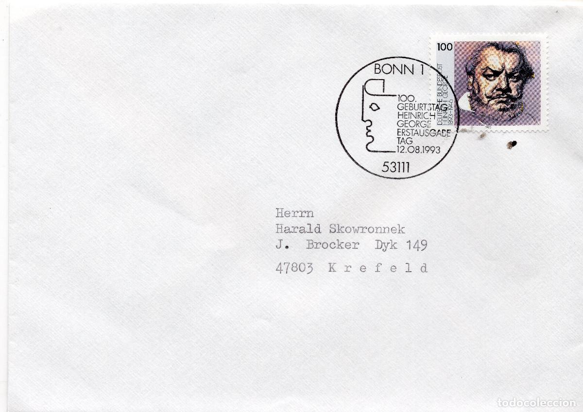 Sellos: ALEMANIA FEDERAL 1993 CARTA FDC MICHEL DE 1689