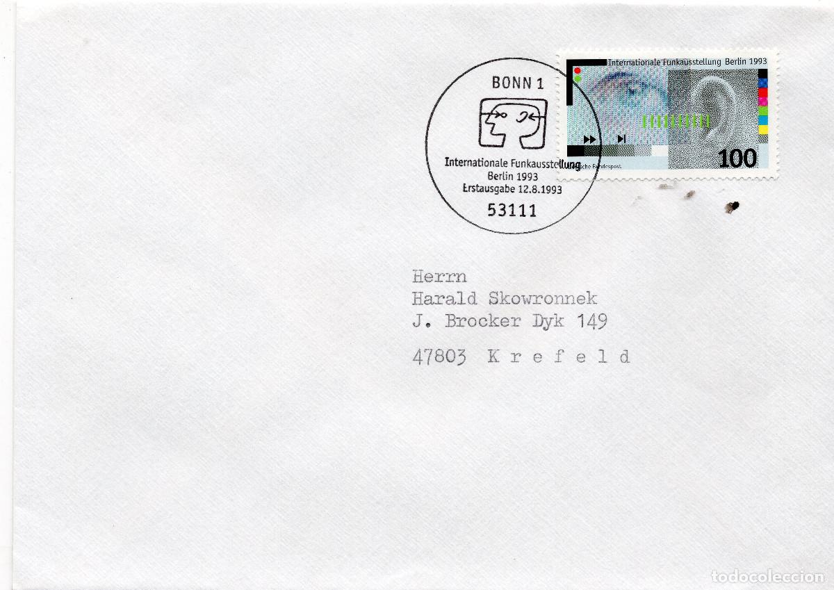 Sellos: ALEMANIA FEDERAL 1993 CARTA FDC MICHEL DE 1690