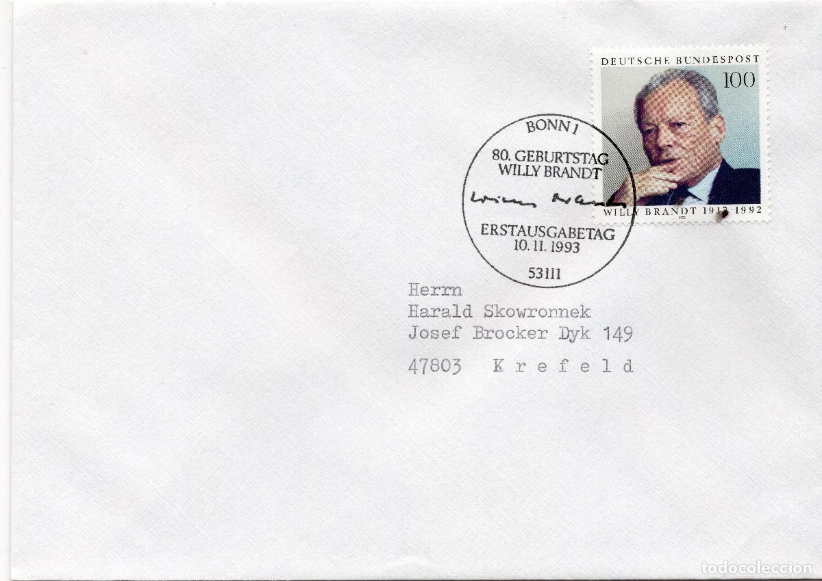 Sellos: ALEMANIA FEDERAL 1993 CARTA FDC MICHEL DE 1706