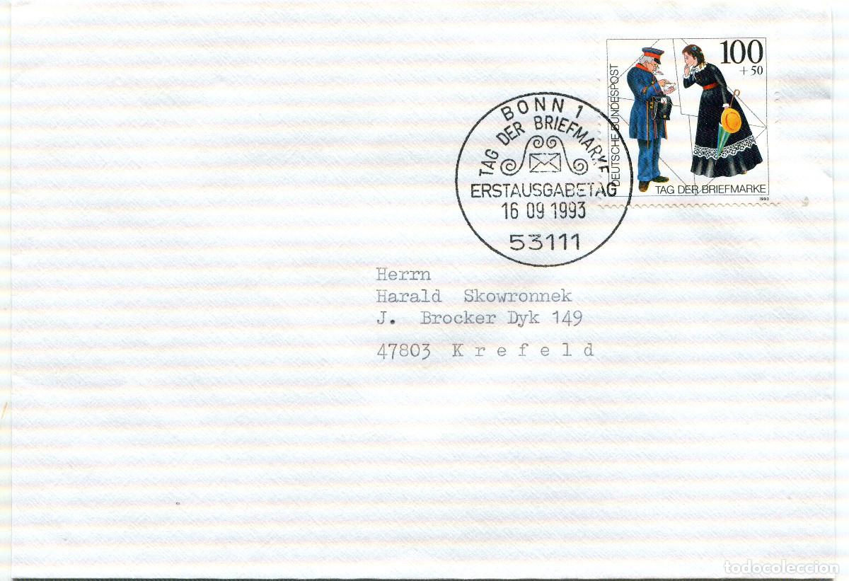 Sellos: ALEMANIA FEDERAL 1993 CARTA FDC MICHEL DE 1692