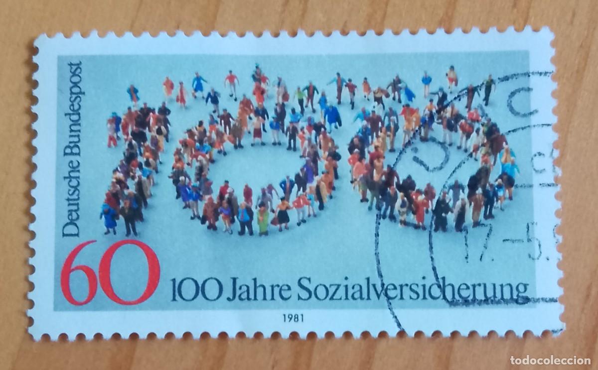 Sellos: ALEMANIA - V/F 60 - A&Ntilde;O 1981 - CENTENARIO DE LA CREACI&Oacute;N DE LOS SEGUROS SOCIALES - YV 949