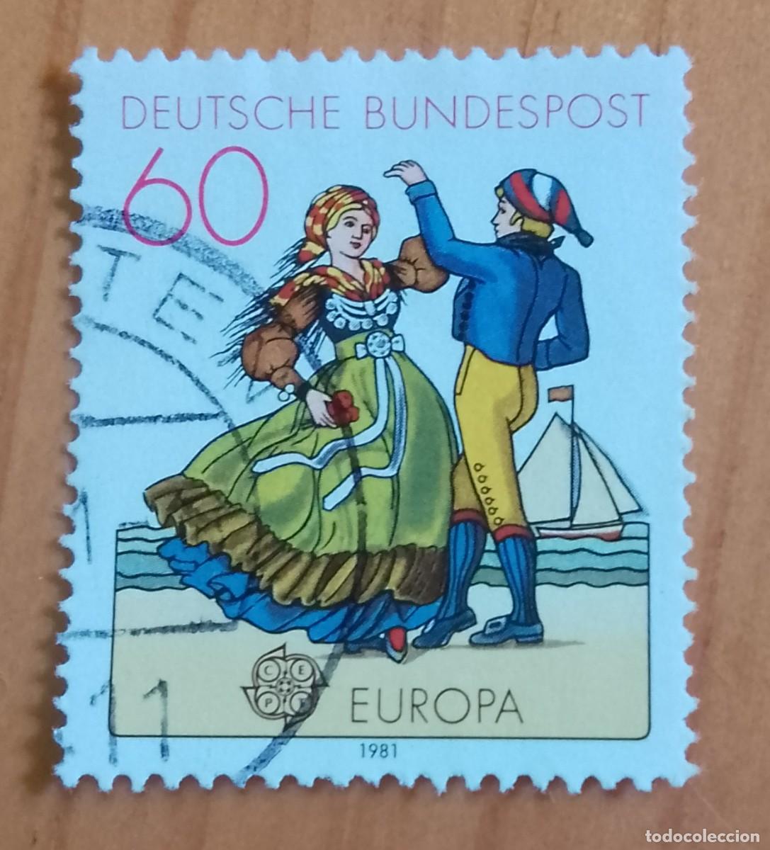Sellos: ALEMANIA - V/F 60 - A&Ntilde;O 1981 - EUROPA, CEPT - FOLKLORE
