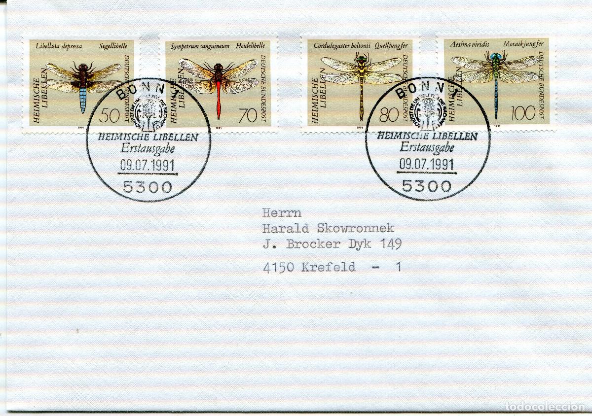 Sellos: ALEMANIA FEDERAL 1991 CARTA FDC MICHEL DE 1546-1549