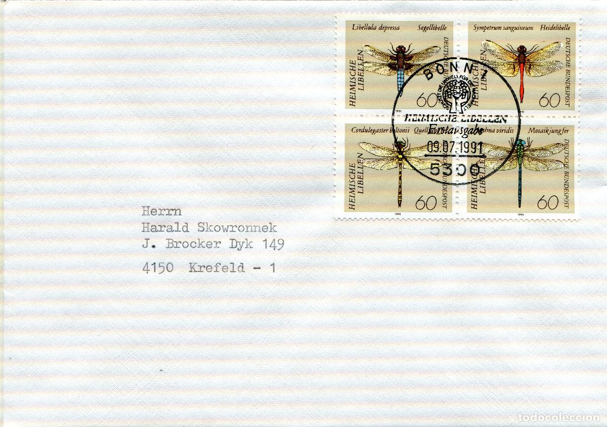 Sellos: ALEMANIA FEDERAL 1991 CARTA FDC MICHEL DE 1546-1549