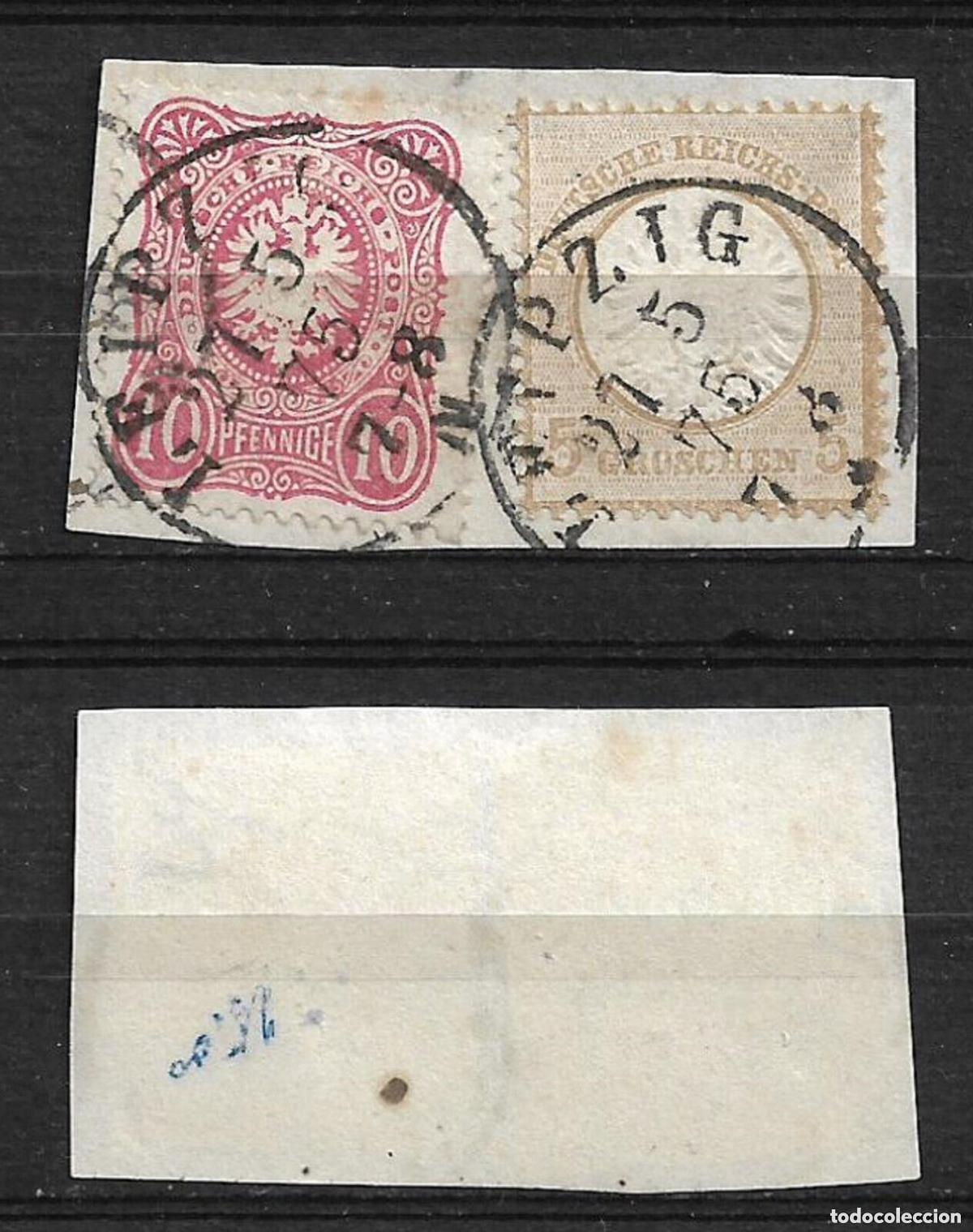 Sellos: alemania Reich 1872 - 1875 Michel 6 + 33 usado 125&euro;- 18/1