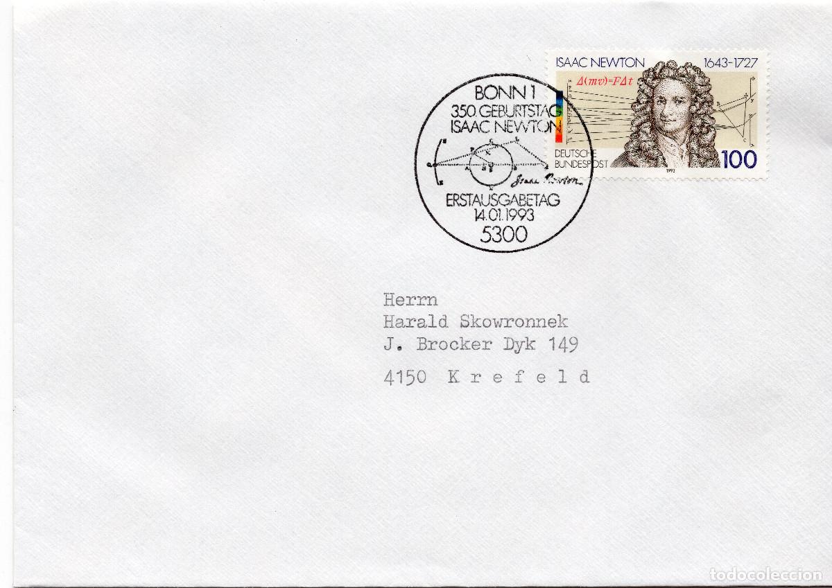 Sellos: ALEMANIA FEDERAL 1993 CARTA FDC MICHEL DE 1646