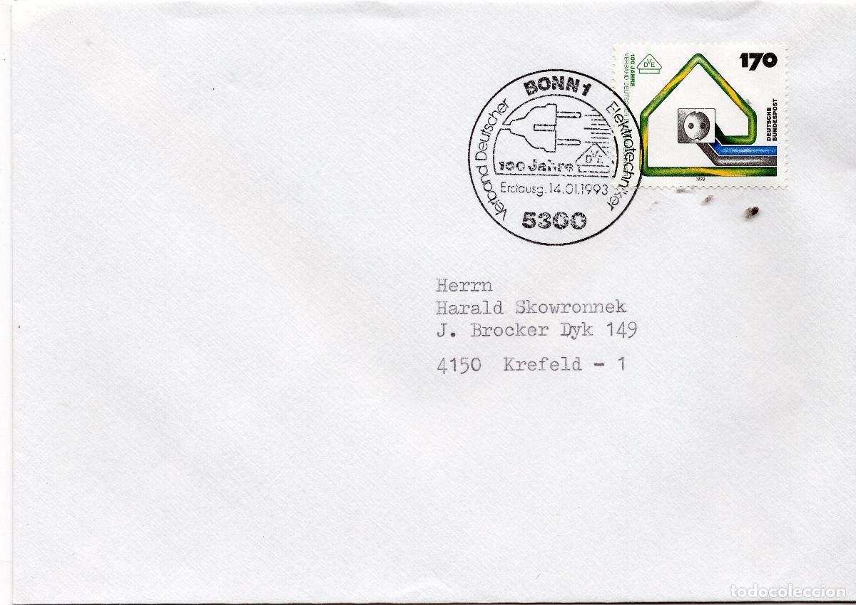 Sellos: ALEMANIA FEDERAL 1993 CARTA FDC MICHEL DE 1648