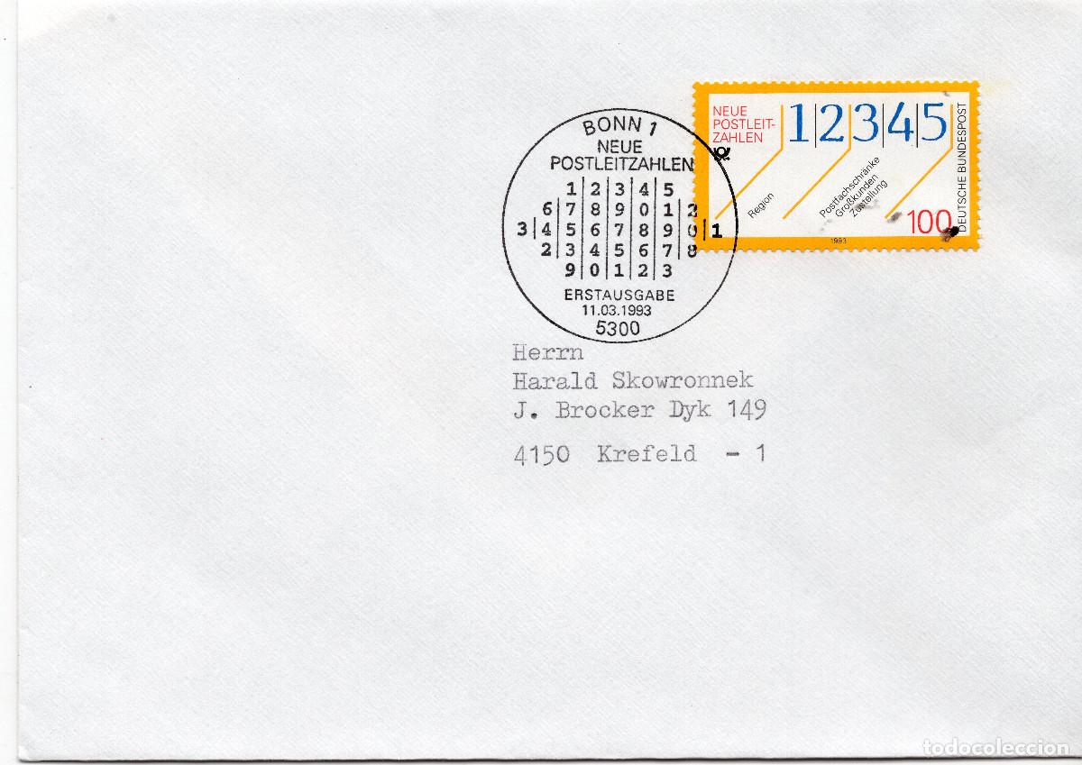 Sellos: ALEMANIA FEDERAL 1993 CARTA FDC MICHEL DE 1659