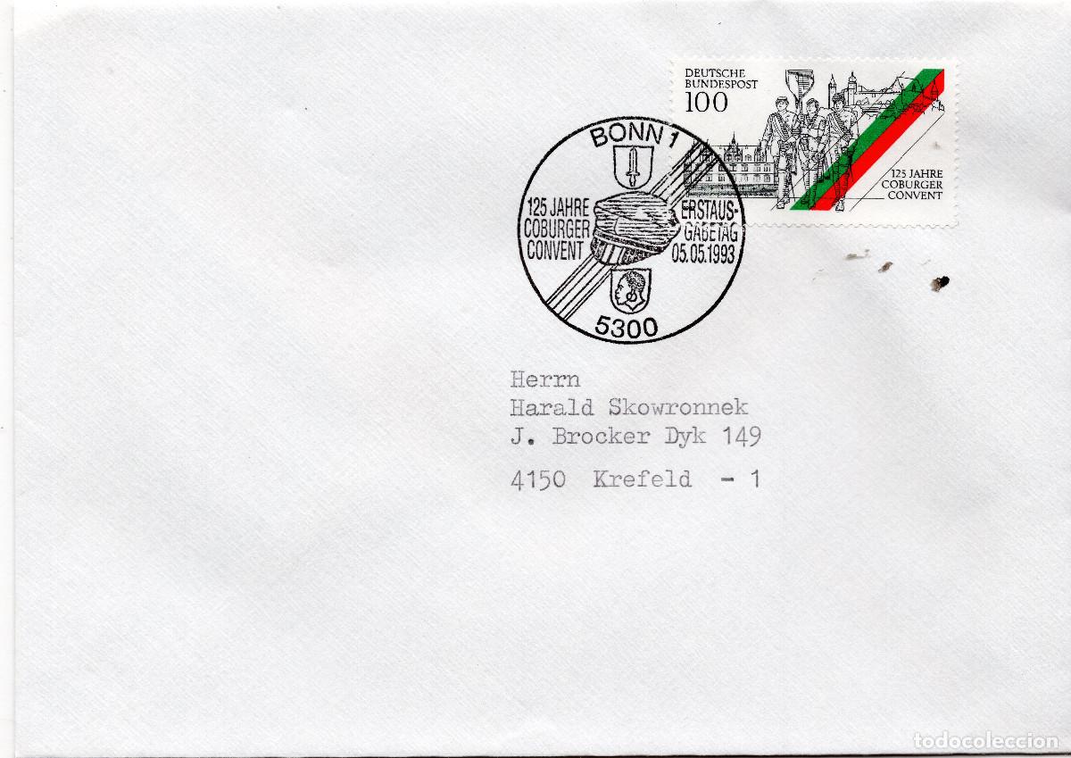 Sellos: ALEMANIA FEDERAL 1993 CARTA FDC MICHEL DE 1676