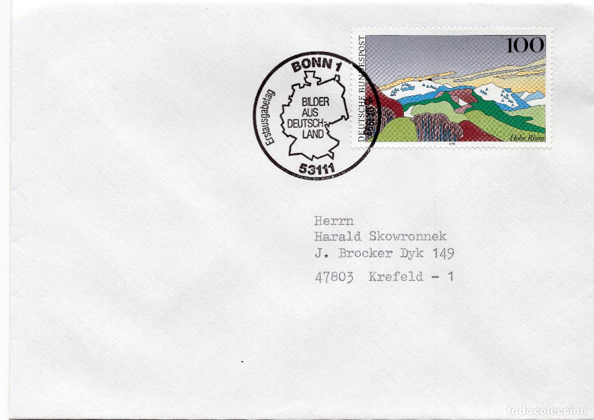 Sellos: ALEMANIA FEDERAL 1993 CARTA FDC MICHEL DE 1686