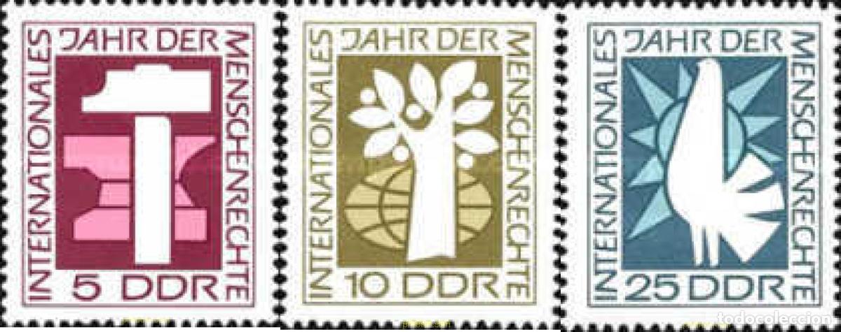 Sellos: 150659 MNH ALEMANIA DEMOCRATICA 1968 A&Ntilde;O INTERNACIONAL DE LOS DERECHOS HUMANOS