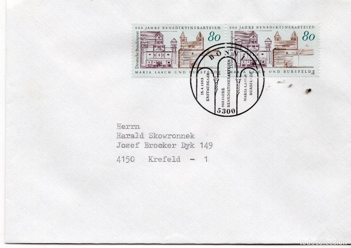 Sellos: ALEMANIA FEDERAL 1993 CARTA FDC MICHEL DE 1671