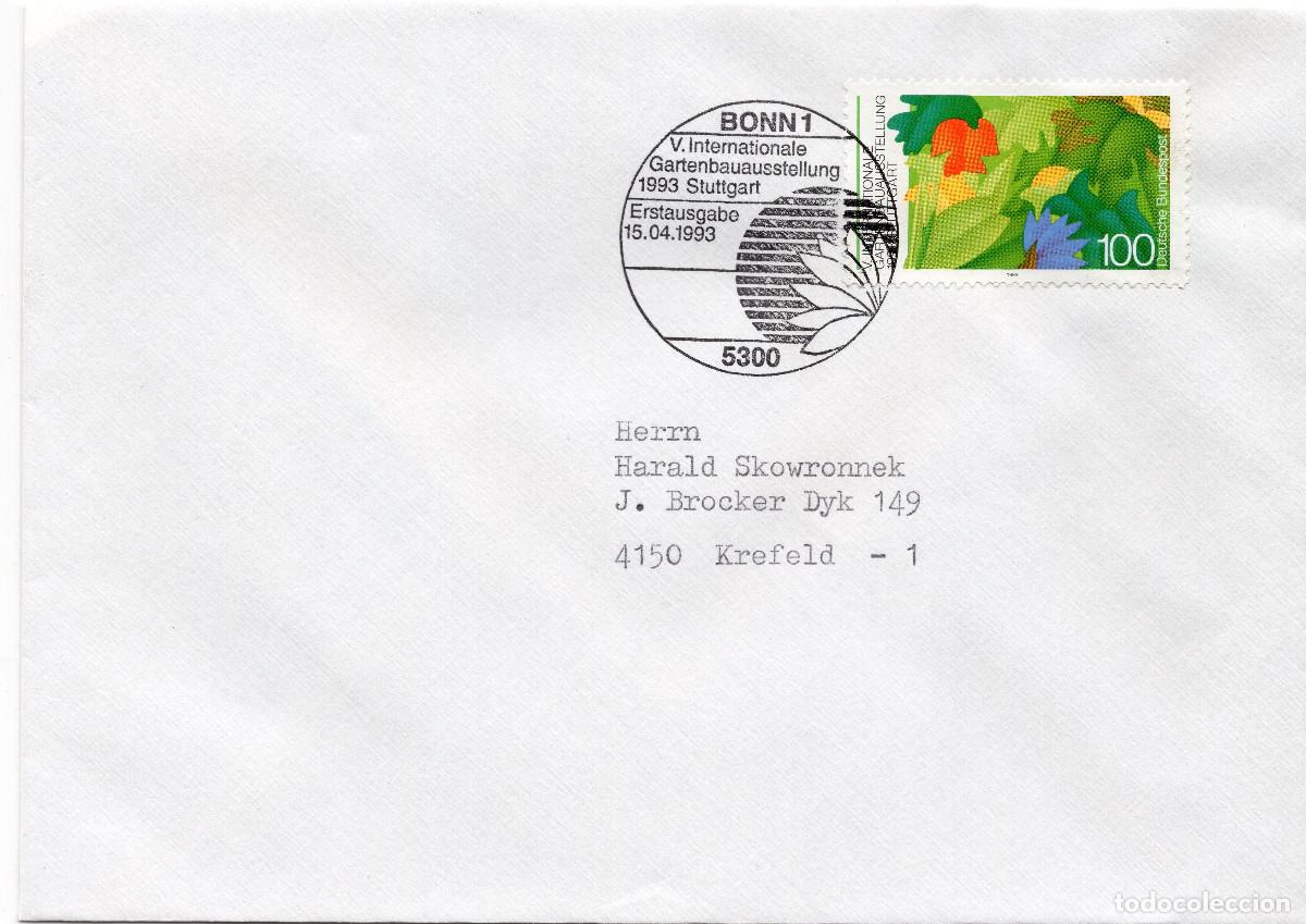 Sellos: ALEMANIA FEDERAL 1993 CARTA FDC MICHEL DE 1672