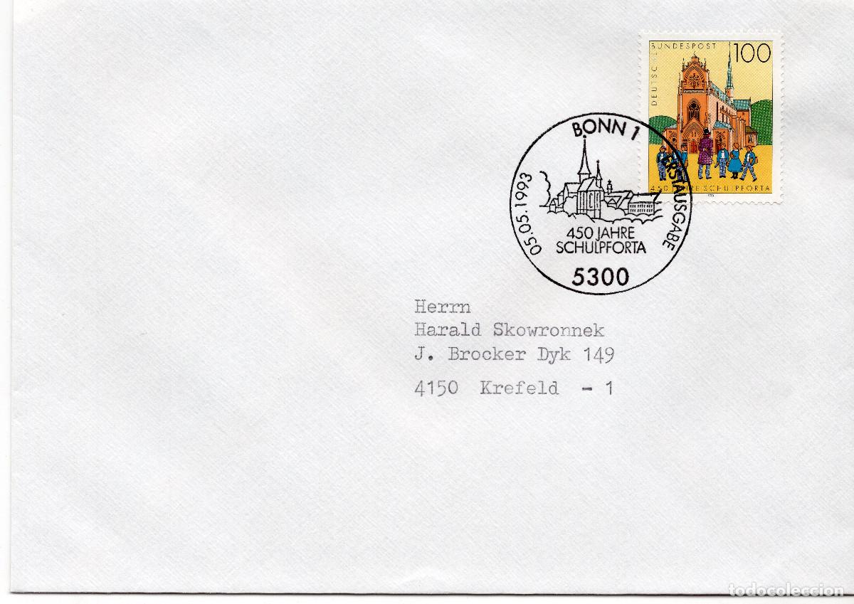 Sellos: ALEMANIA FEDERAL 1993 CARTA FDC MICHEL DE 1675