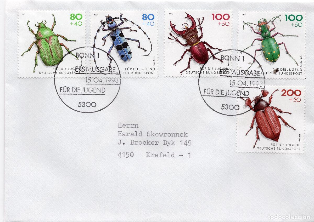 Sellos: ALEMANIA FEDERAL 1993 CARTA FDC MICHEL DE 1666-1670
