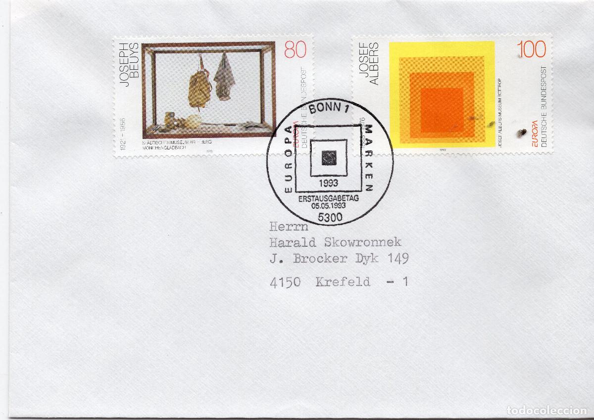 Sellos: ALEMANIA FEDERAL 1993 CARTA FDC MICHEL DE 1673-1674