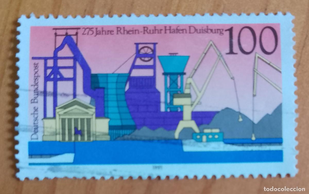 Sellos: ALEMANIA - V/F 100 - A&Ntilde;O 1991 - 275 A&Ntilde;OS DEL PUERTO DE DUISBURG