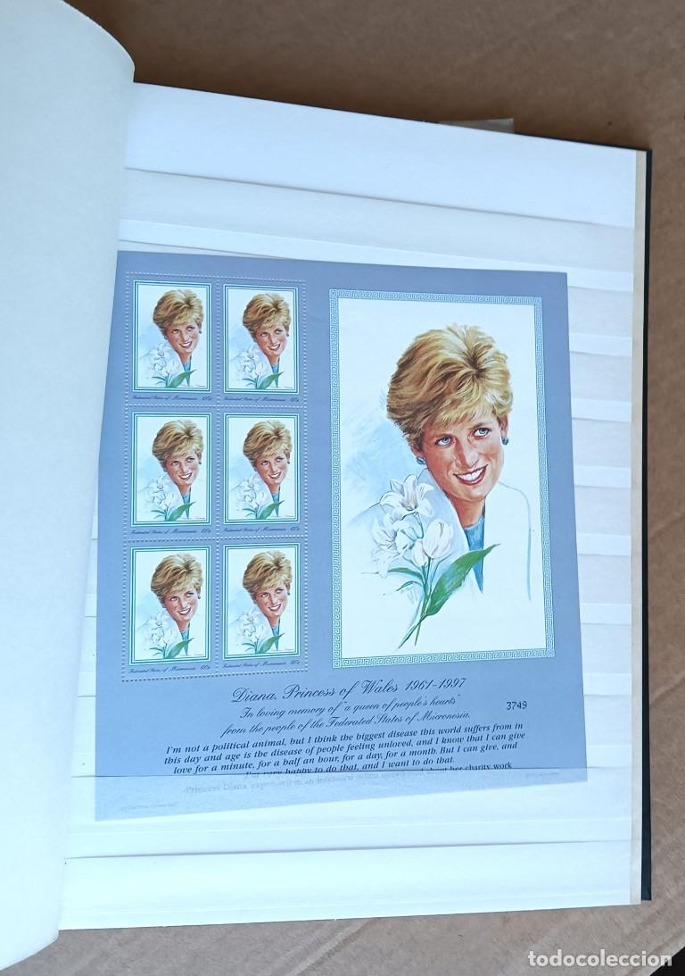 Sellos: &Aacute;lbum de sellos princesa DIANA DE GALES - 16 hojas ver fotos
