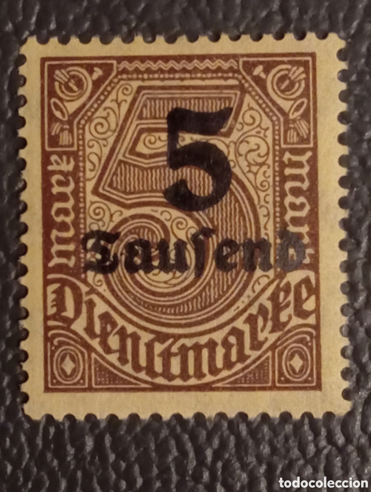 Sellos: Alemania 1923 - Sello Oficial Dienstmarke 5 Tausend sobre 5 Mark - Michel 89&rdquo;