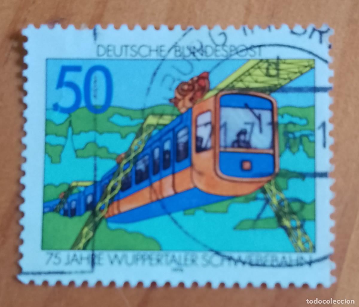 Sellos: ALEMANIA - V/F 50 - A&Ntilde;O 1976 - 75 A&Ntilde;OS DEL FERROCARRIL SUSPENDIDO DE WUPPERTAL