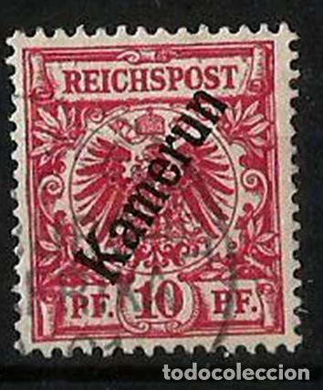 Sellos: ALEMANIA - COLONIA KAMERUN 1897 - SOBRECARGA - 10 PFG - USADO