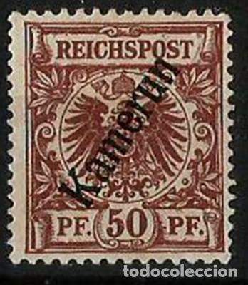 Sellos: ALEMANIA - COLONIA KAMERUN 1897 - SOBRECARGA - 50 PFG - NUEVO