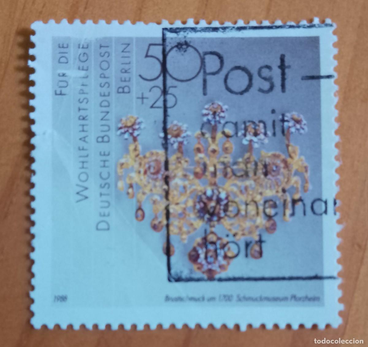 Sellos: ALEMANIA - V/F 50 + 25 - A&Ntilde;O 1988 - PARA EL BIENESTAR, CORREO FEDERAL ALEM&Aacute;N