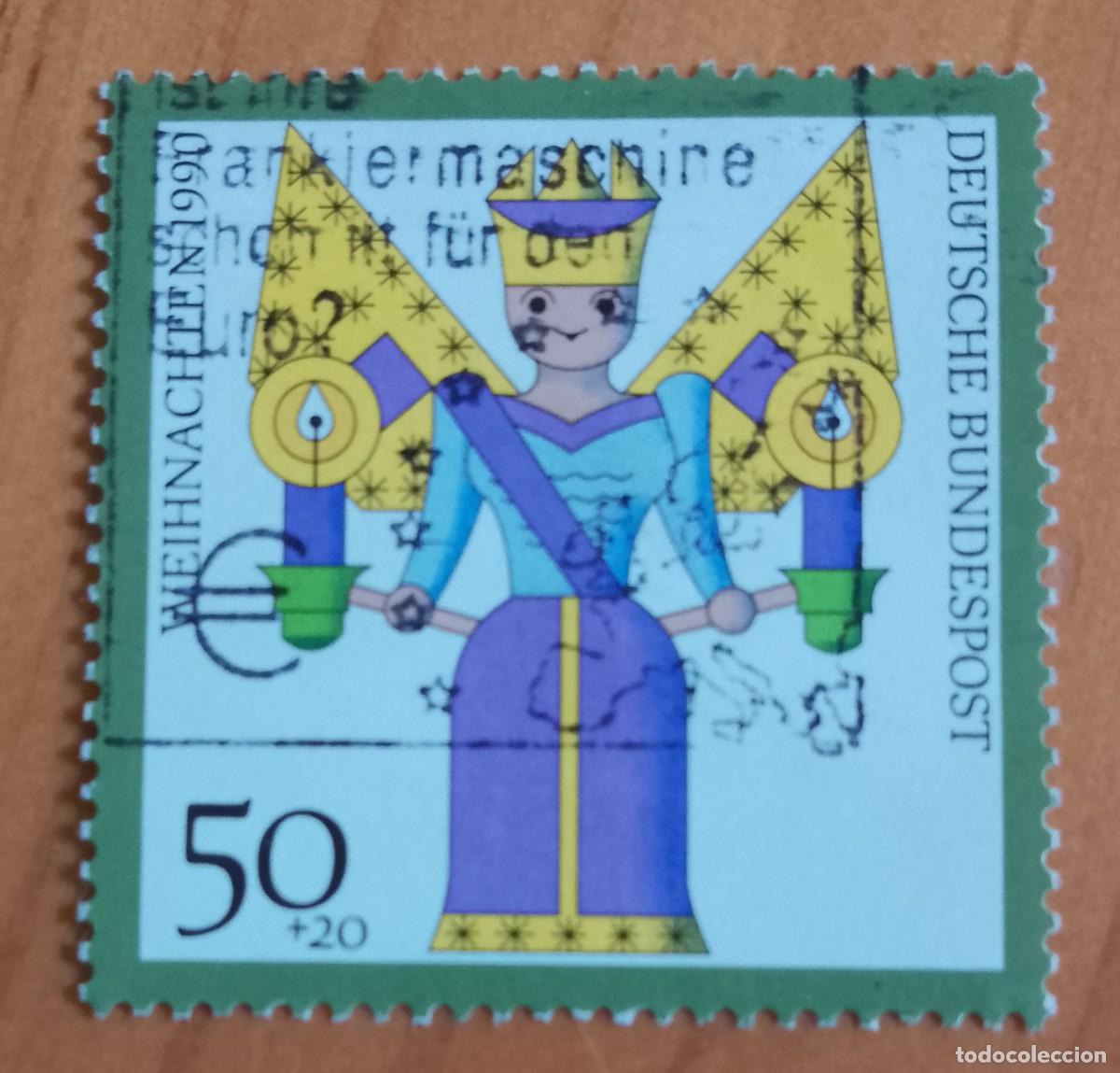 Sellos: ALEMANIA - V/F 50 + 20 - A&Ntilde;O 1990 - NAVIDAD