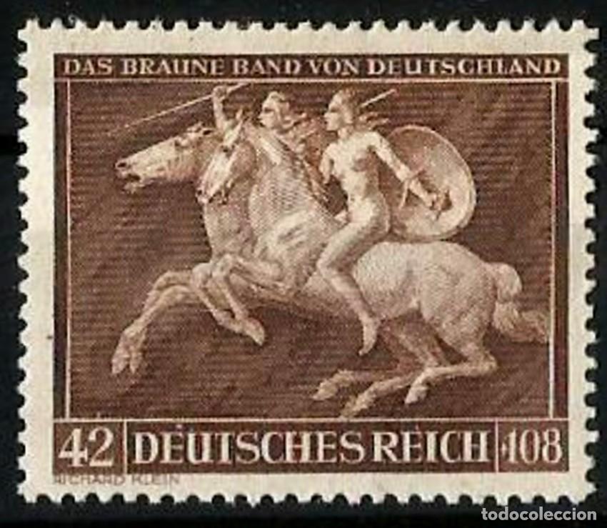 Sellos: ALEMANIA III REICH - 1941 - VIII CARRERA LAZO MARRON - SERIE COMPLETA NUEVA