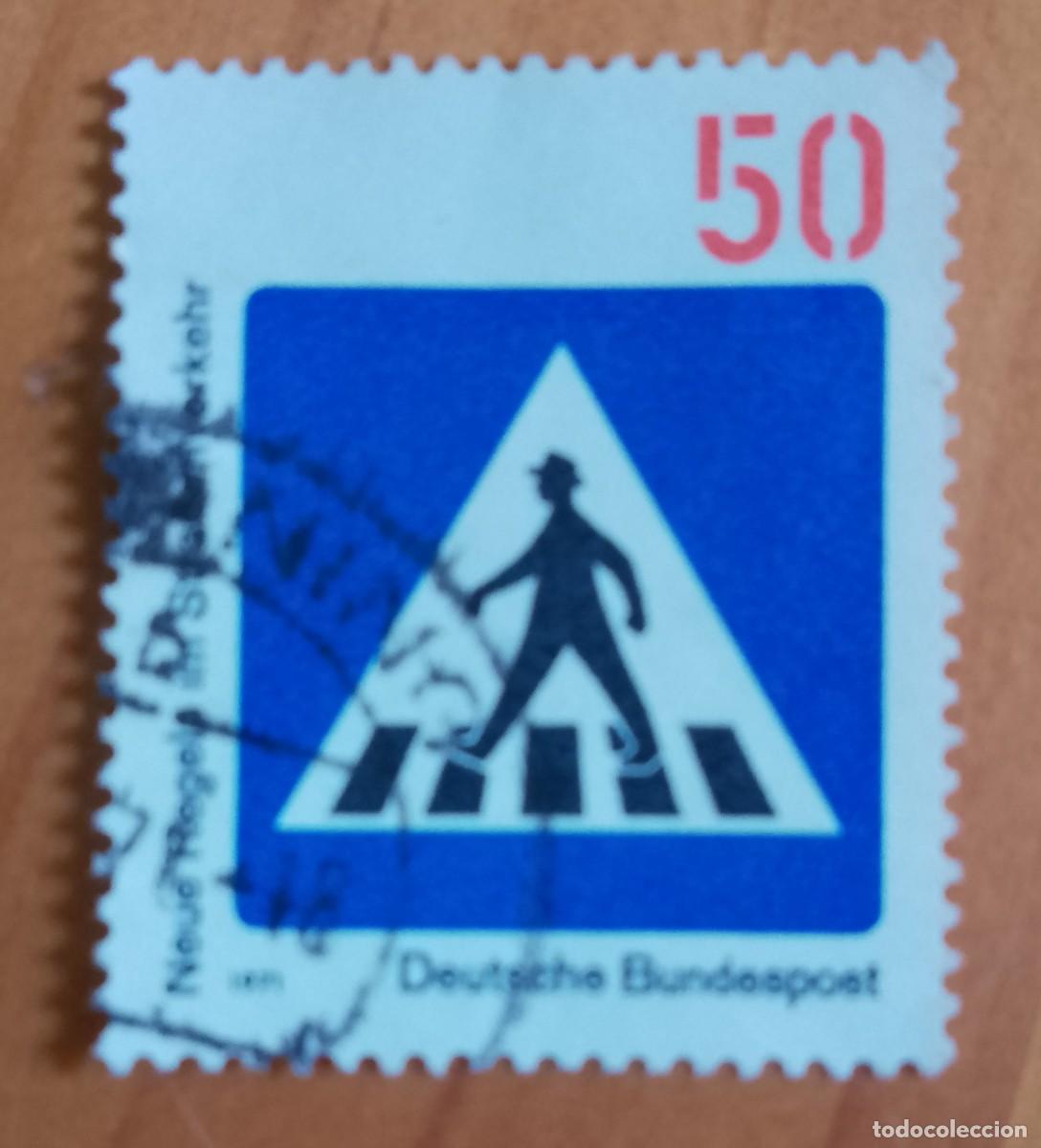 Sellos: ALEMANIA - V/F 50 - A&Ntilde;O 1971 - NUEVAS NORMAS DE TR&Aacute;FICO RODADO