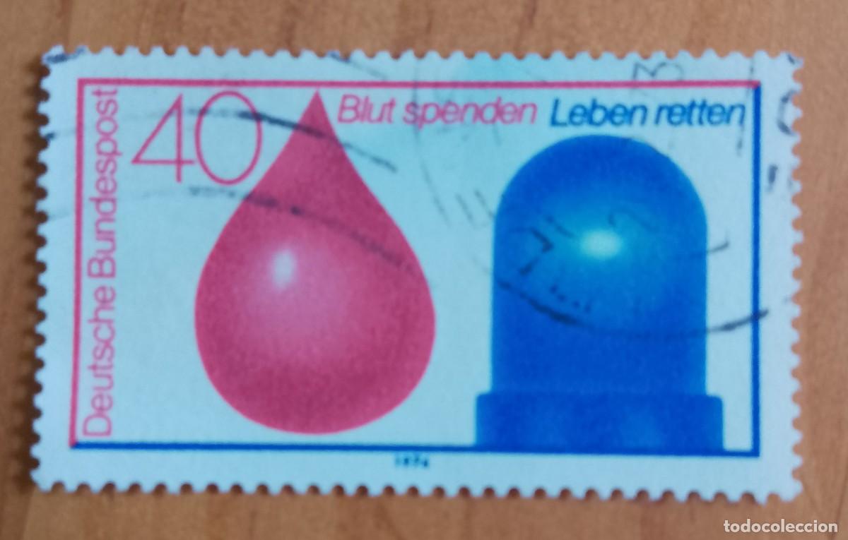 Sellos: ALEMANIA - V/F 40 - A&Ntilde;O 1974 - DONACIONES DE SANGRE