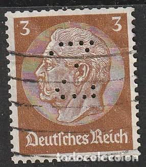Sellos: Alemania Reich 1934 Scott 416 Sello &ordm; 85 Cumplea&ntilde;os de Von Hindenburg (1847-1934) Michel 513X Yv 484