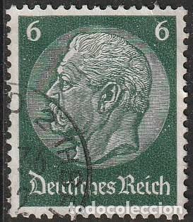 Sellos: Alemania Reich 1934 Scott 419 Sello &ordm; 85 Cumplea&ntilde;os de Von Hindenburg (1847-1934) Michel 516X Yv 487