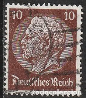 Sellos: Alemania Reich 1934 Scott 421 Sello &ordm; 85 Cumplea&ntilde;os de Von Hindenburg (1847-1934) Michel 518X Yv 489