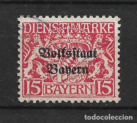 Sellos: alemania bayern dienstmarken 1919 michel 34 usado 3.20&euro;- 12/32
