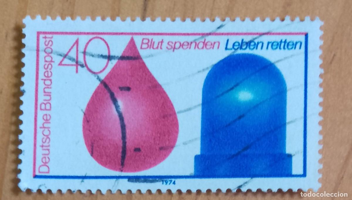 Sellos: ALEMANIA - V/F 40 - A&Ntilde;O 1974 - DONACIONES DE SANGRE