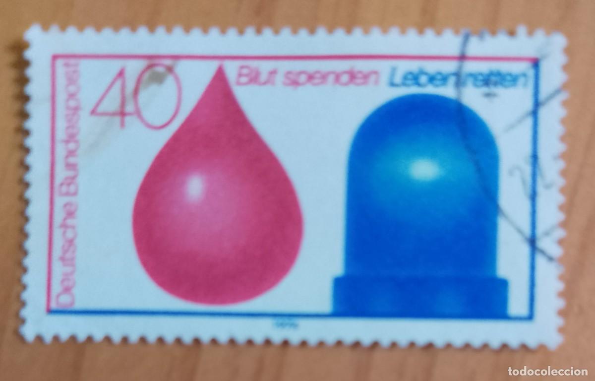 Sellos: ALEMANIA - V/F 40 - A&Ntilde;O 1974 - DONACIONES DE SANGRE