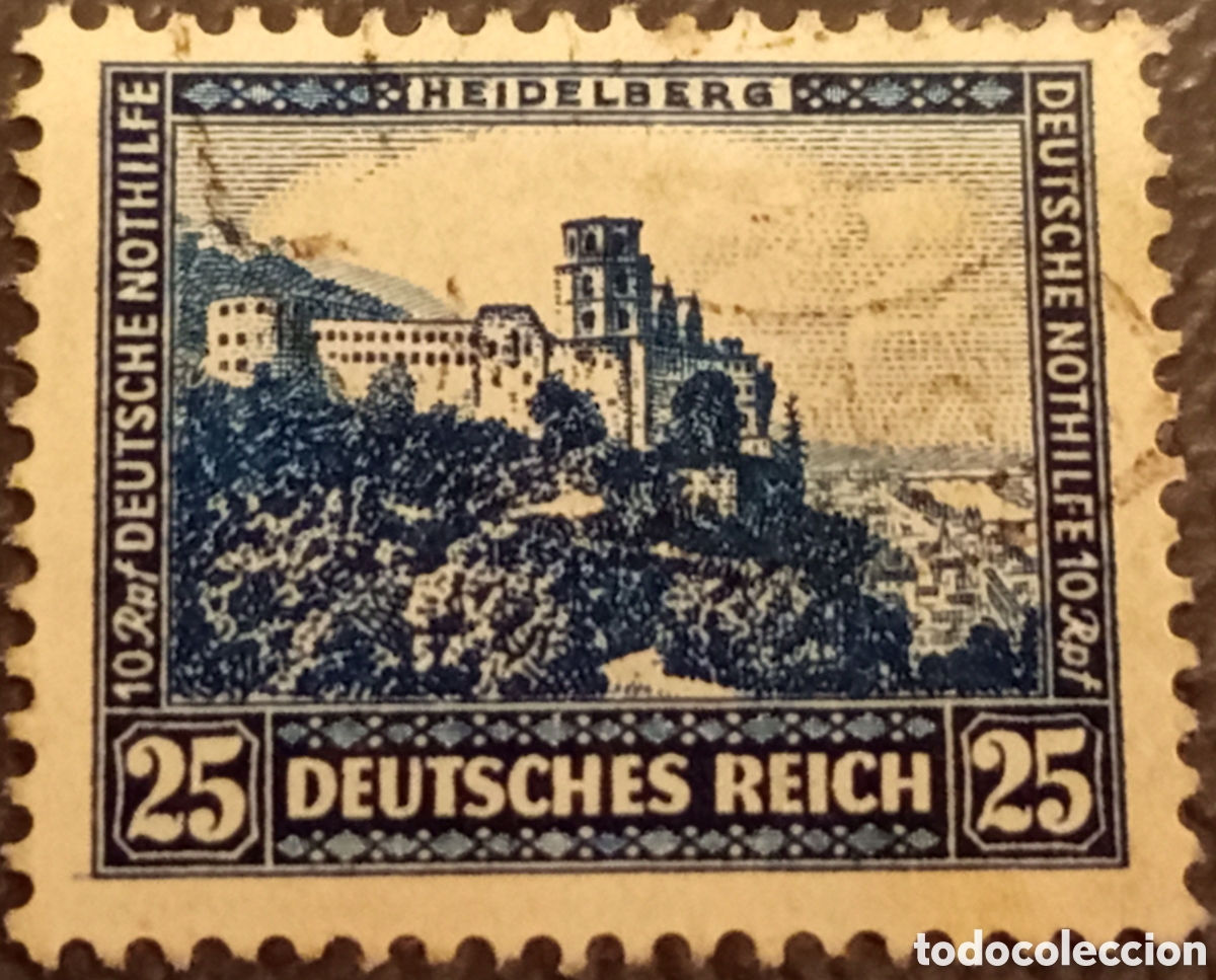 Sellos: Alemania 1931 - Sello Castillo de Heidelberg - Nothilfe - Cat&aacute;logo Michel N&ordm; 461